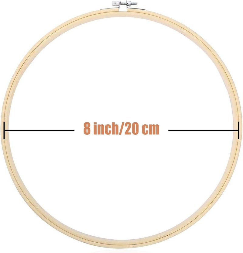 Norwex 12 Pieces 8 Inch Embroidery Hoops Adjustable Wooden Circle Cross Stitch Hoop Ring for Art Craft Handy Sewing and Christmas Ornaments - Image 2